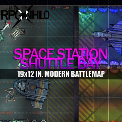 Space Station Shuttle Bay (19x12) Modern Battle Map Image