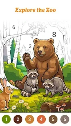 Zoo Animals Color by Numbers screenshot