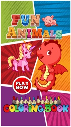 Coloring kids painting game for animals zoo books screenshot