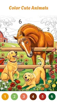 Zoo Animals Color by Numbers Image