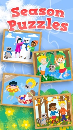 Kids Season Puzzles: Animated Spring, Summer, Fall and Winter Wooden Jigsaw Puzzle Games for Toddler and Preschool Boys and Girls Image