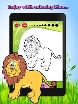 Coloring Book games free for children age 1-10: These cute animal lion coloring pages provide hours of fun activities screenshot