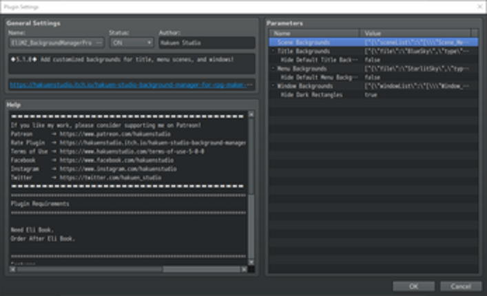 Hakuen Studio Background Manager for RPG Maker MV MZ screenshot