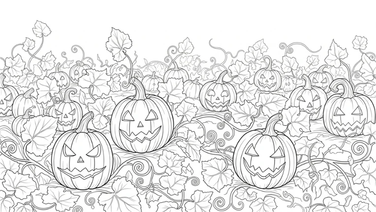 100 Cats Lost in Halloween Find & Color Image