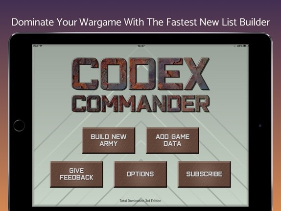 Codex Commander - Army Builder screenshot
