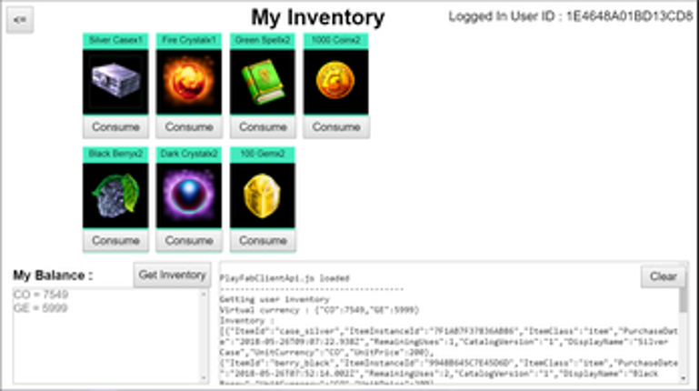 Construct 2/3 PlayFab Inventory Image