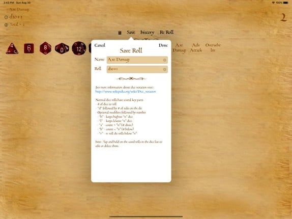 Dice Pouch RPG screenshot