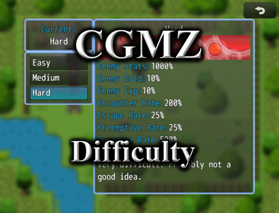 [CGMZ] Difficulty for RPG Maker MZ Image
