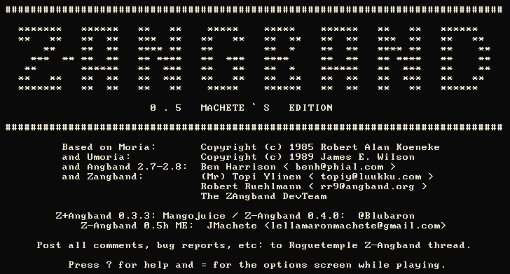 Games like Z-Angband 0.5 Machete Edition