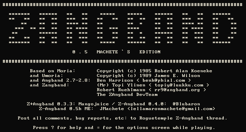Z-Angband 0.5 Machete Edition Image