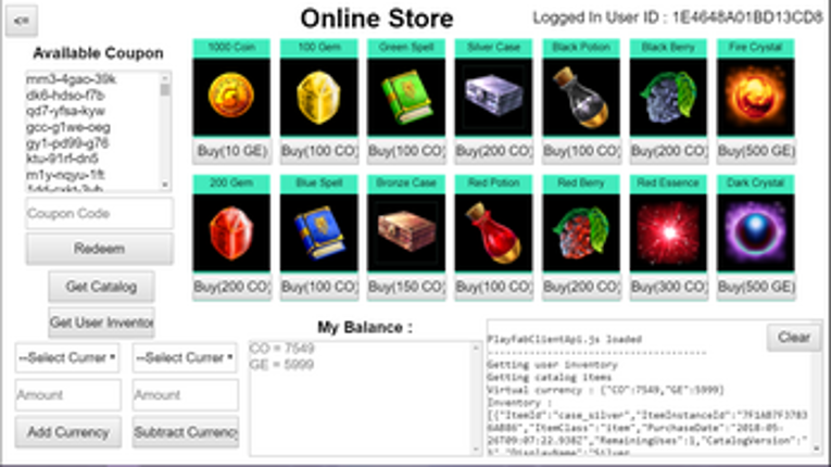 Construct 2/3 PlayFab Inventory Image