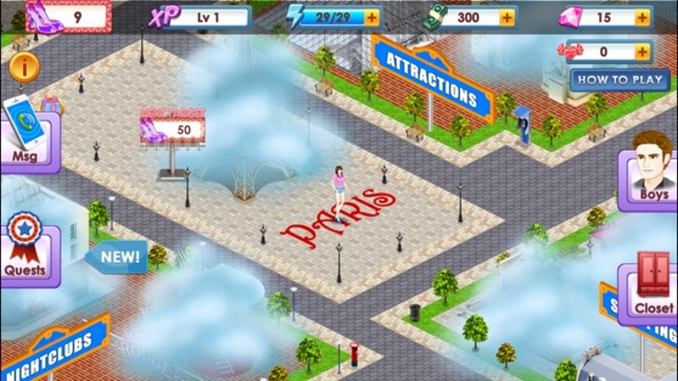 Romance in Paris: Girl city game screenshot