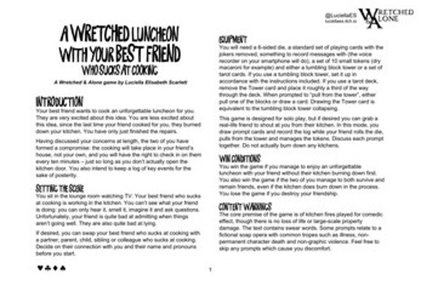 A Wretched Luncheon With Your Best Friend Who Sucks at Cooking Image