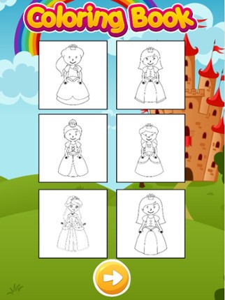 Princess Coloring Book HD - Fun Kids Drawing screenshot
