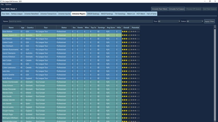 Pro League Golf Simulator screenshot