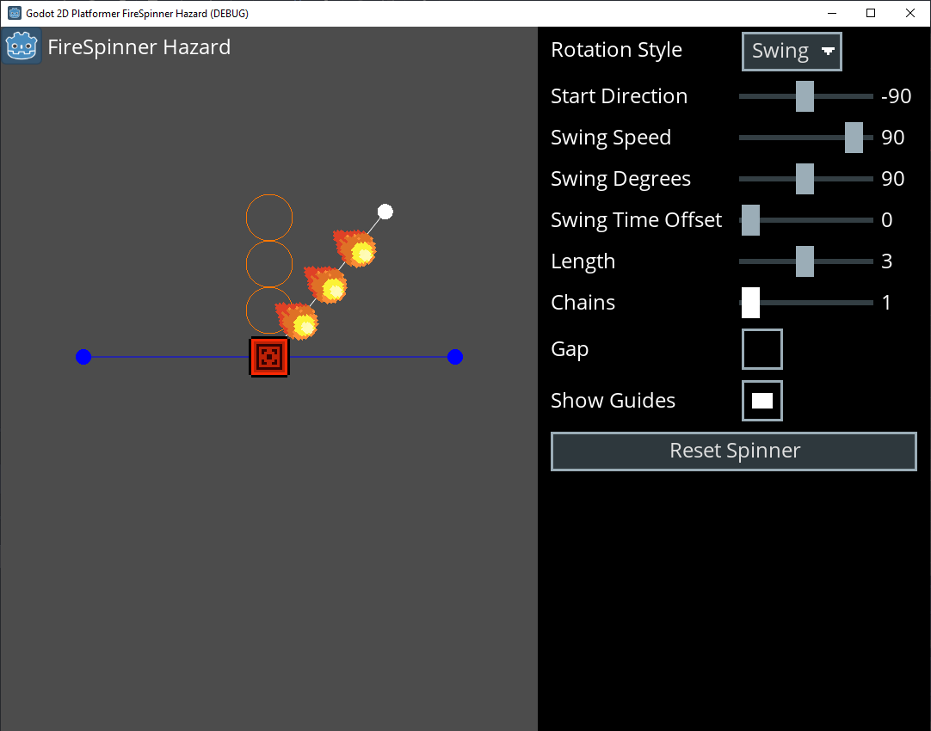 Games like Fire Spinner Hazard for 2D platformer