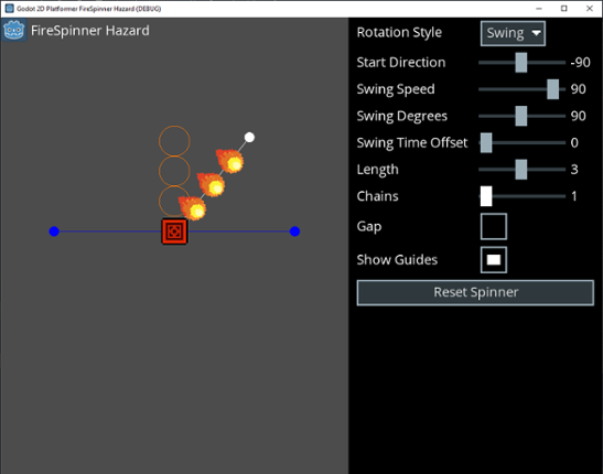 Fire Spinner Hazard for 2D platformer Game Cover