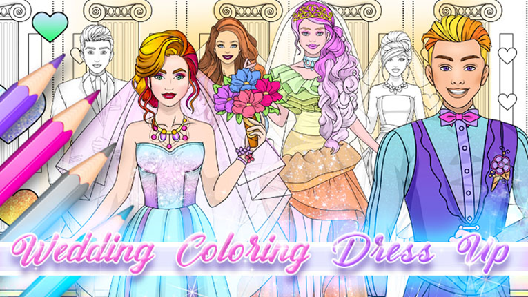 Wedding Coloring Dress Up Game Game Cover