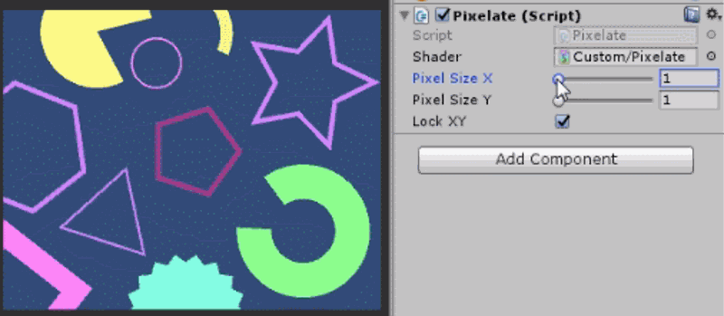 Pixelate post-effect/shader (Unity) Image