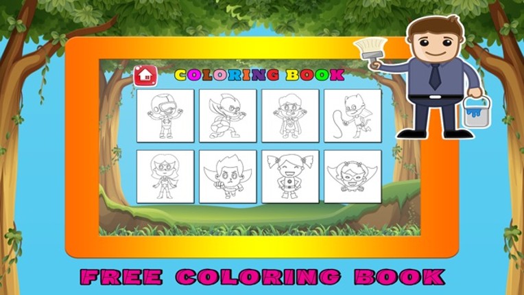 Superhero Coloring Book Pages - Learn to Painting Image