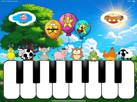 Baby discovers the piano Image