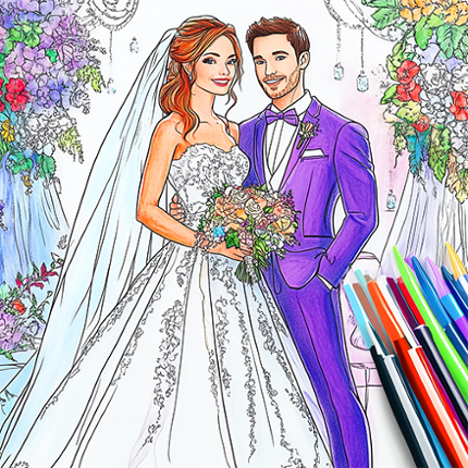 Wedding Coloring Dress Up Game Image