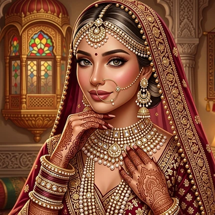 Indian Wedding Dress Up Bride Image