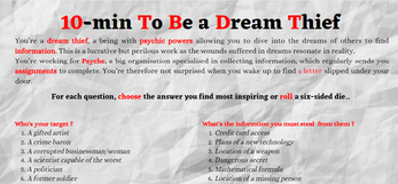 10-min To Be a Dream Thief Image