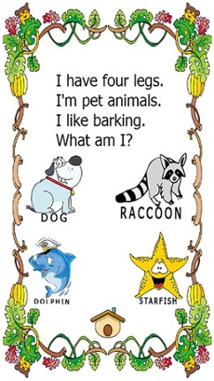 What animal am I quiz english cartoon preschool worksheets screenshot