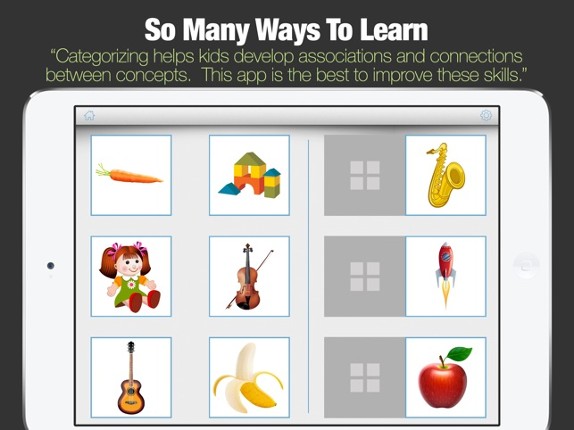 Categories - Categorization Skill Development App Image