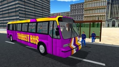 Roadway Sim Tourist Bus Drive To London City Image