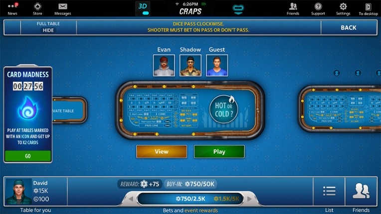 Vegas Craps by Pokerist screenshot