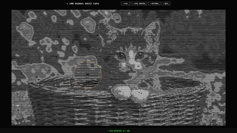 100 Hidden ASCII Cats screenshot