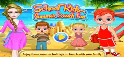 School Kids Summer Beach Fun Image