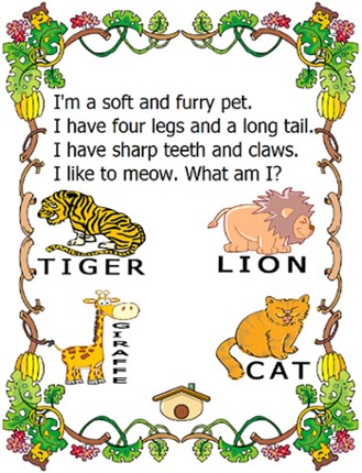 What animal am I quiz english cartoon preschool worksheets Image