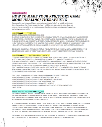 HOW TO MAKE YOUR RPG/STORY GAME MORE HEALING/ THERAPEUTIC Image