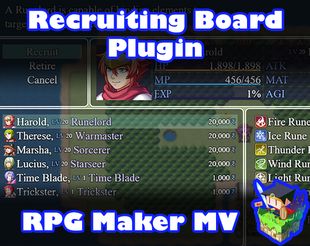 Games like Recruiting Board plugin for RPG Maker MV