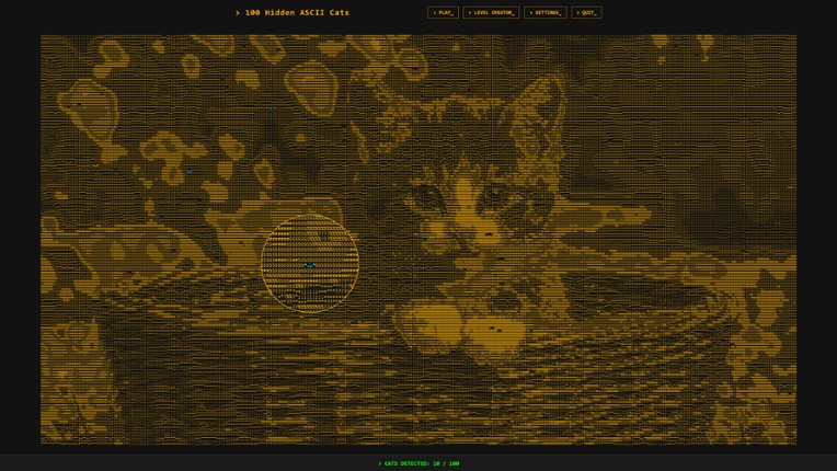 100 Hidden ASCII Cats screenshot