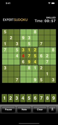 Expert Sudoku screenshot