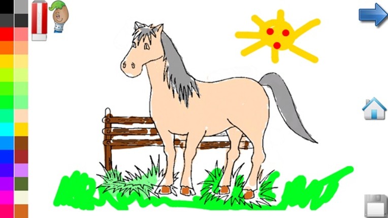 Coloring Book: Horses and Pony Image