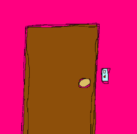 James' Door: He is not home right now. Please leave Image