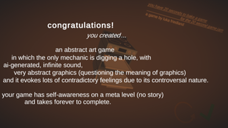 you have 20 seconds to bake a game for the 20 second game jam Image