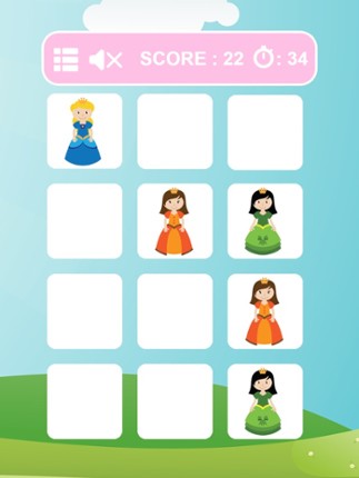 Princess Matching Games for Kids - Match Up 2 Beautiful Princess Cards Image