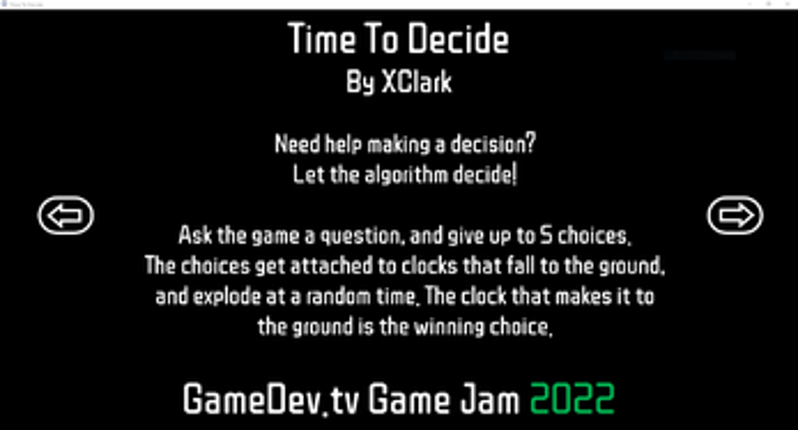 Time To Decide - GD.tv GameJam 2022 screenshot