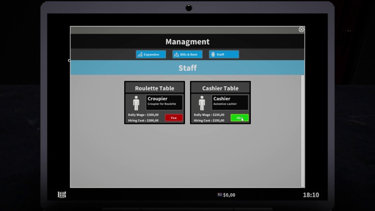 Casino Management Simulator screenshot