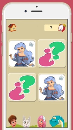 Memory game princesses: learning game of brian training for girls and boys screenshot