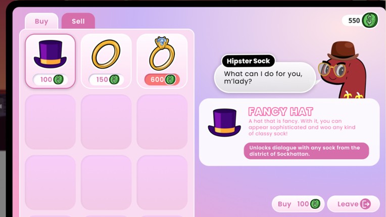 Sock Dating Simulator screenshot