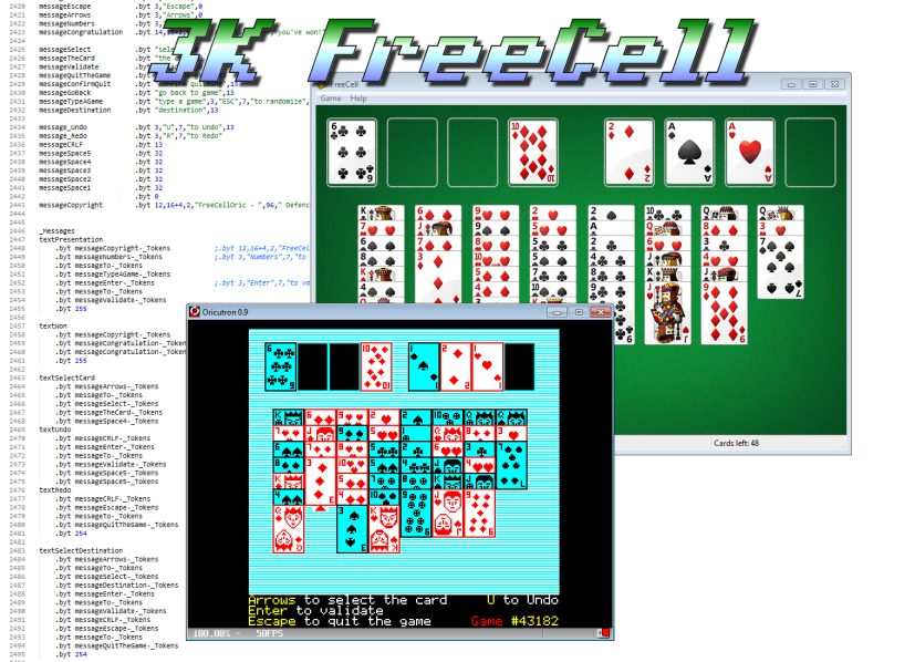 Games like 3k FreeCell (Oric)