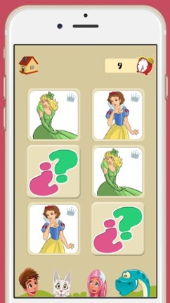 Memory game princesses: learning game of brian training for girls and boys screenshot