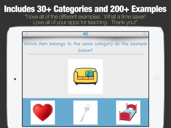 Categories - Categorization Skill Development App screenshot